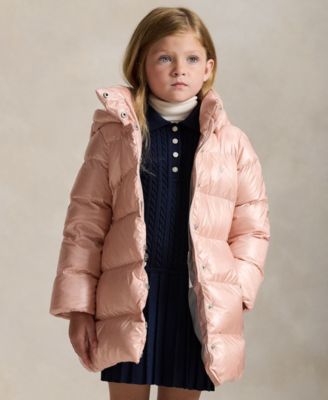 Polo Ralph Lauren Girls' 2T-6X Metallic Full-Zip Hooded Long Jacket