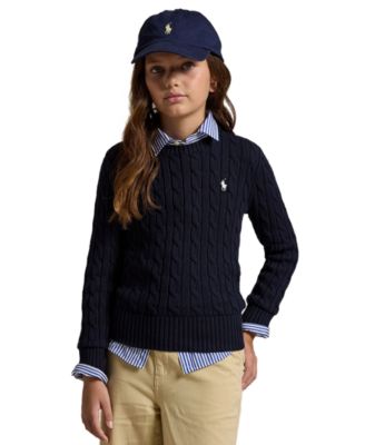 Polo Ralph Lauren Girls' 7-16 Cable-Knit Long Sleeves Sweater