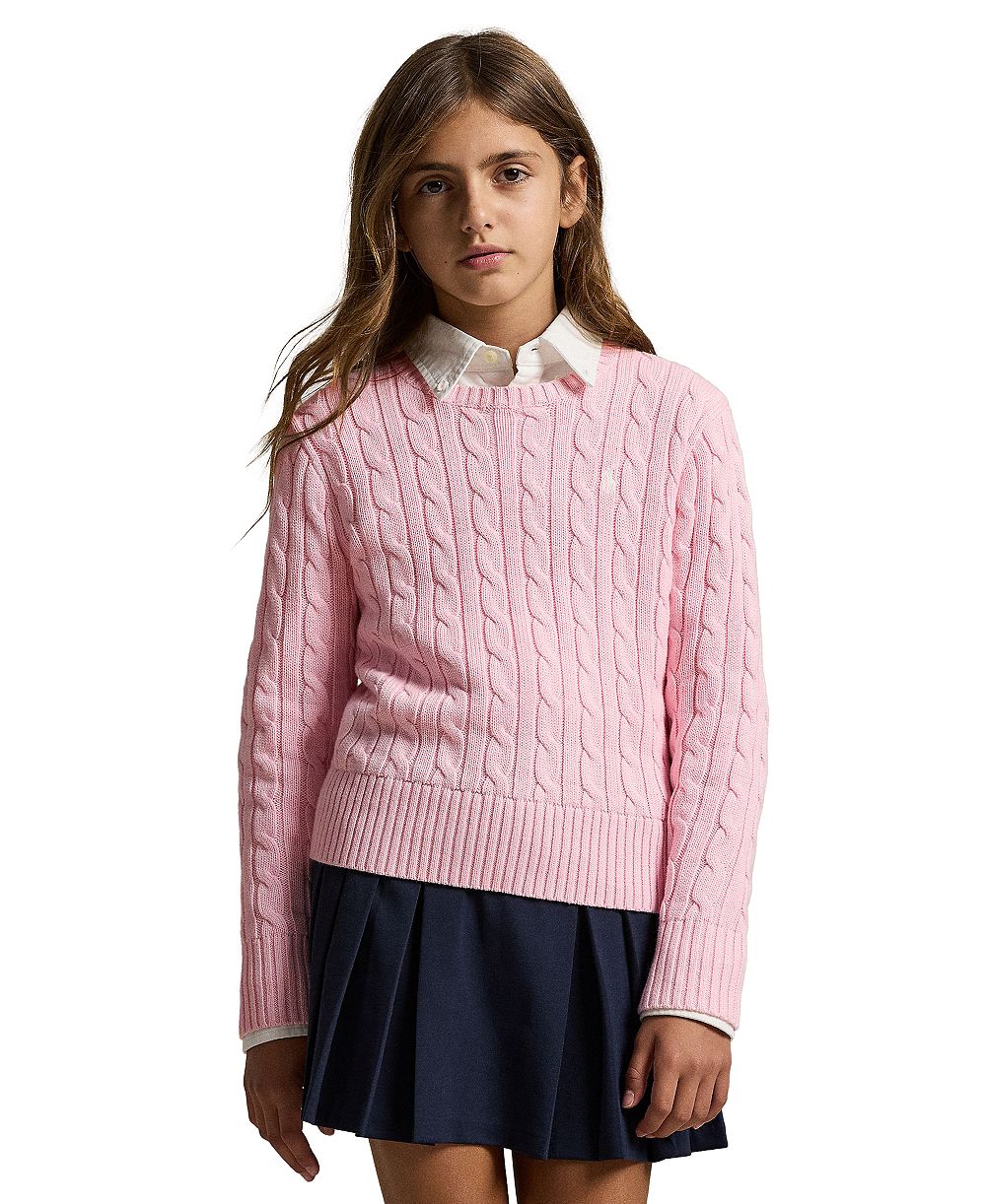 Polo Ralph Lauren Girls' 7-16 Cable-Knit Long Sleeves Sweater
