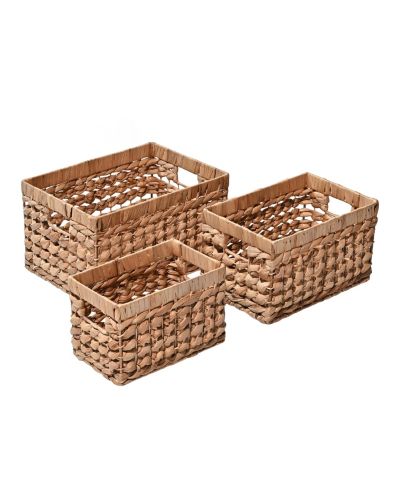 Набор прямоугольных корзин из гиацинта Hayden Bohemian Cottage Hand-Woven, 3 шт.