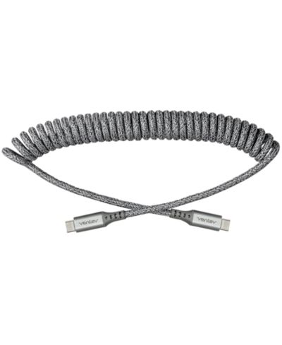 Ventev Helix 3-Foot Coiled Travel USB-C to USB-C Cable, Compatible with USB-C Devices