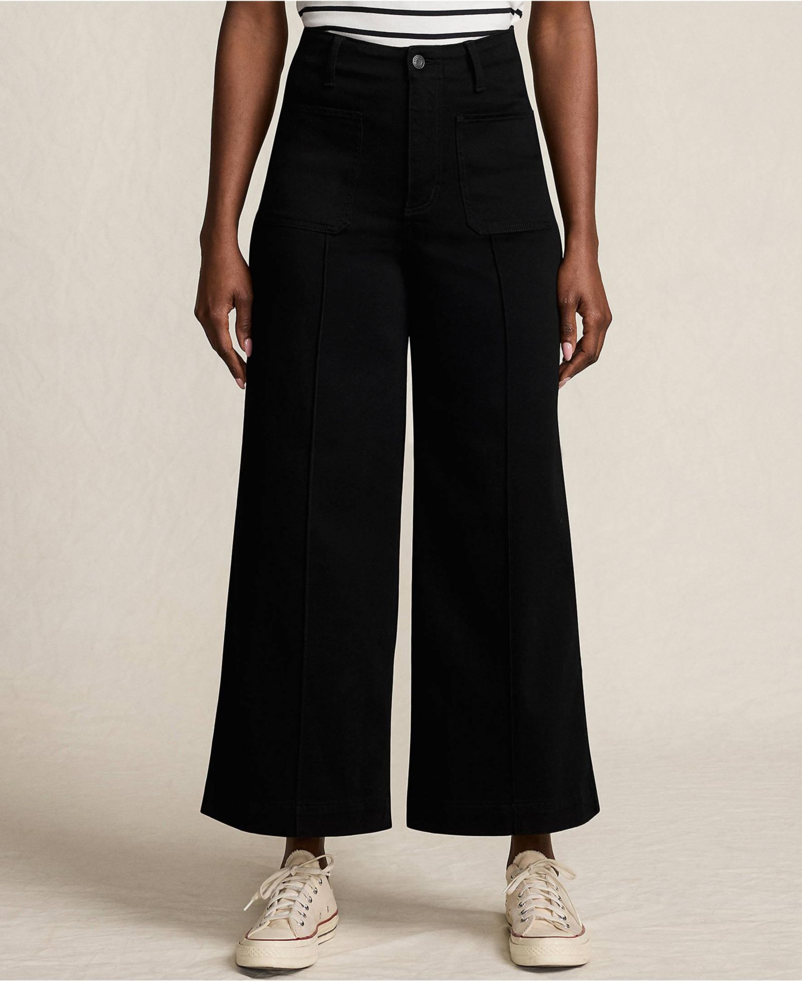 Женские джинсы Lands' End Denim High Rise Patch Pocket Extra Wide Leg Crop