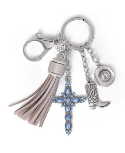 Jessica Simpson Western Cross and Tassel Charm Keychain