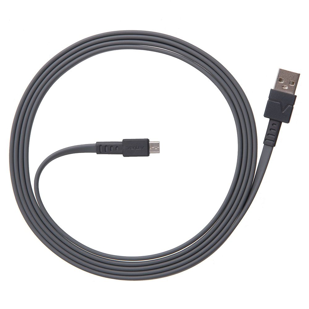 Ventev плоский кабель USB A на Micro USB, высокоскоростной, 6 футов