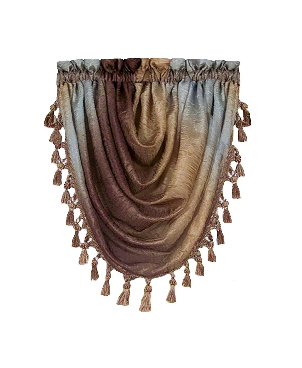 GoodGram Ombre Crushed Satin Sheer Single Window Curtains & Valances  L Single Valance, Aubergine