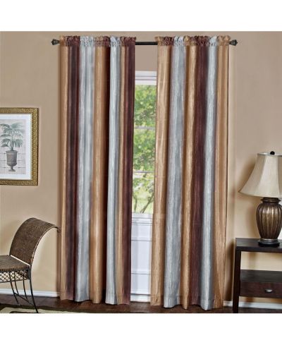 GoodGram Ombre Crushed Satin Sheer Single Window Curtains and Valances - 50 in. W x 84 in. L, Chocolate