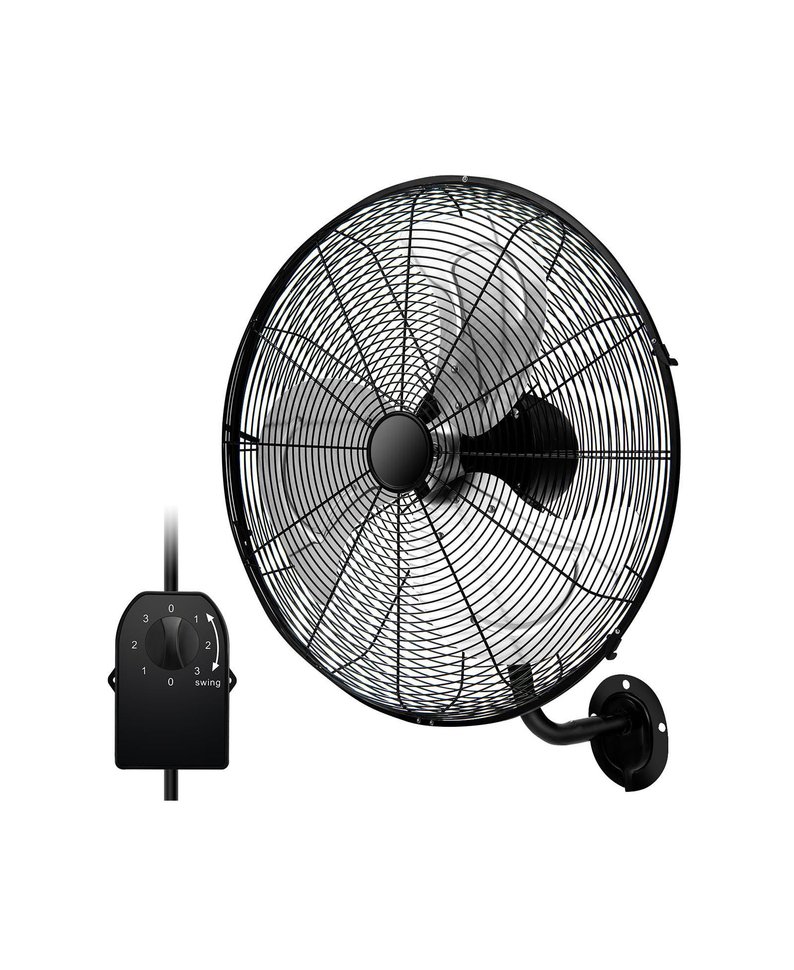 Mecale  20 Inch Wall Mount Fan with 3 Fan Speeds and Adjustable Tilt Head  Air Circulation Appliance