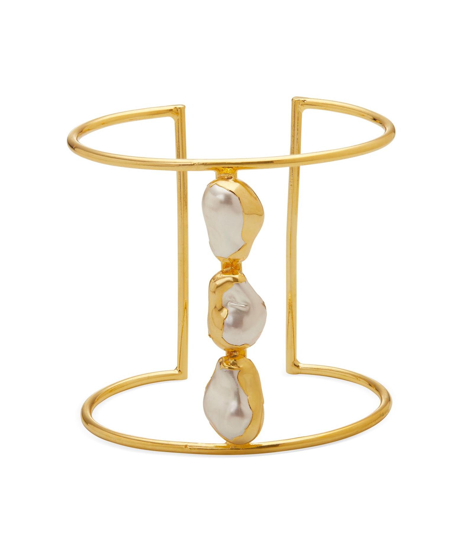 Браслет Dhwani Bansal 22k Gold-Plated Adjustable Kora с жемчугом Baroque Shell