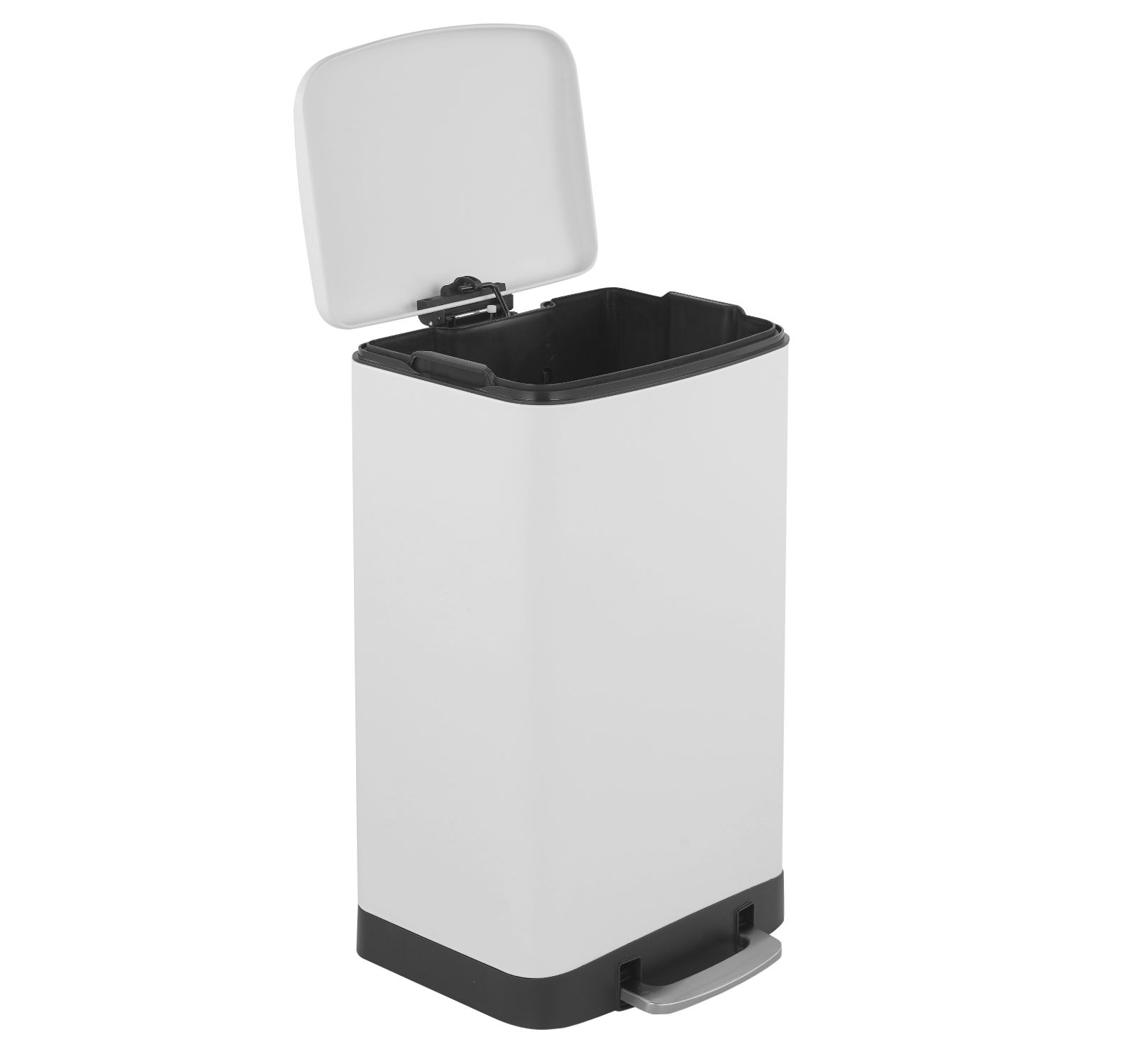 10.6 Gal./40 Liter Stainless Steel Rectangular Step-on Trash Can for Kitchen