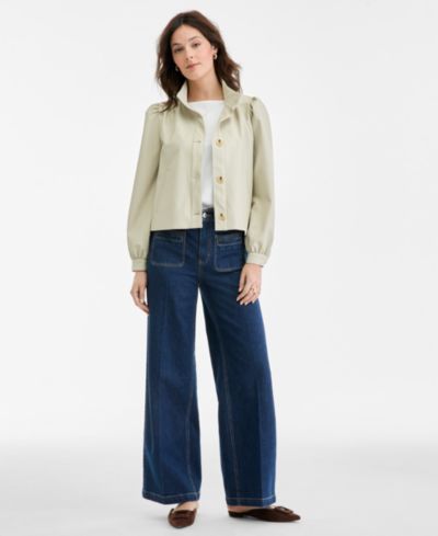On 34th Women's Femme Cropped Faux Leather Jacket, Macy's Exclusive