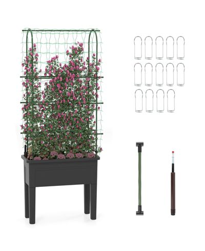 Садовая грядка Costway Raised Garden Bed Planter Box с решеткой и индикатором уровня воды