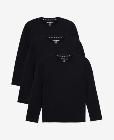 XRAY 3 Pack Kids And Boys Basic Long Sleeve Crewneck T-Shirts
