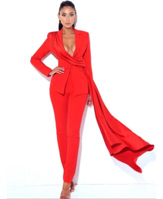 Женский жакет Miss Circle Vandra Red с драпировкой
