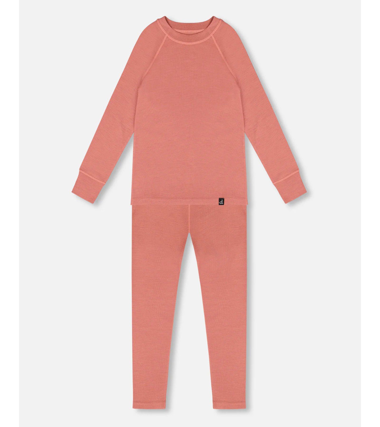 Deux par Deux Girl Merino Wool Base Layer Set Dusty Pink - Toddler|Child
