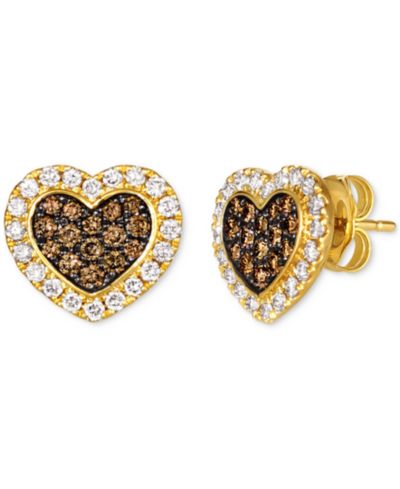 Le Vian Chocolate Diamond & Nude Diamond серьги-гвоздики в 14k золоте