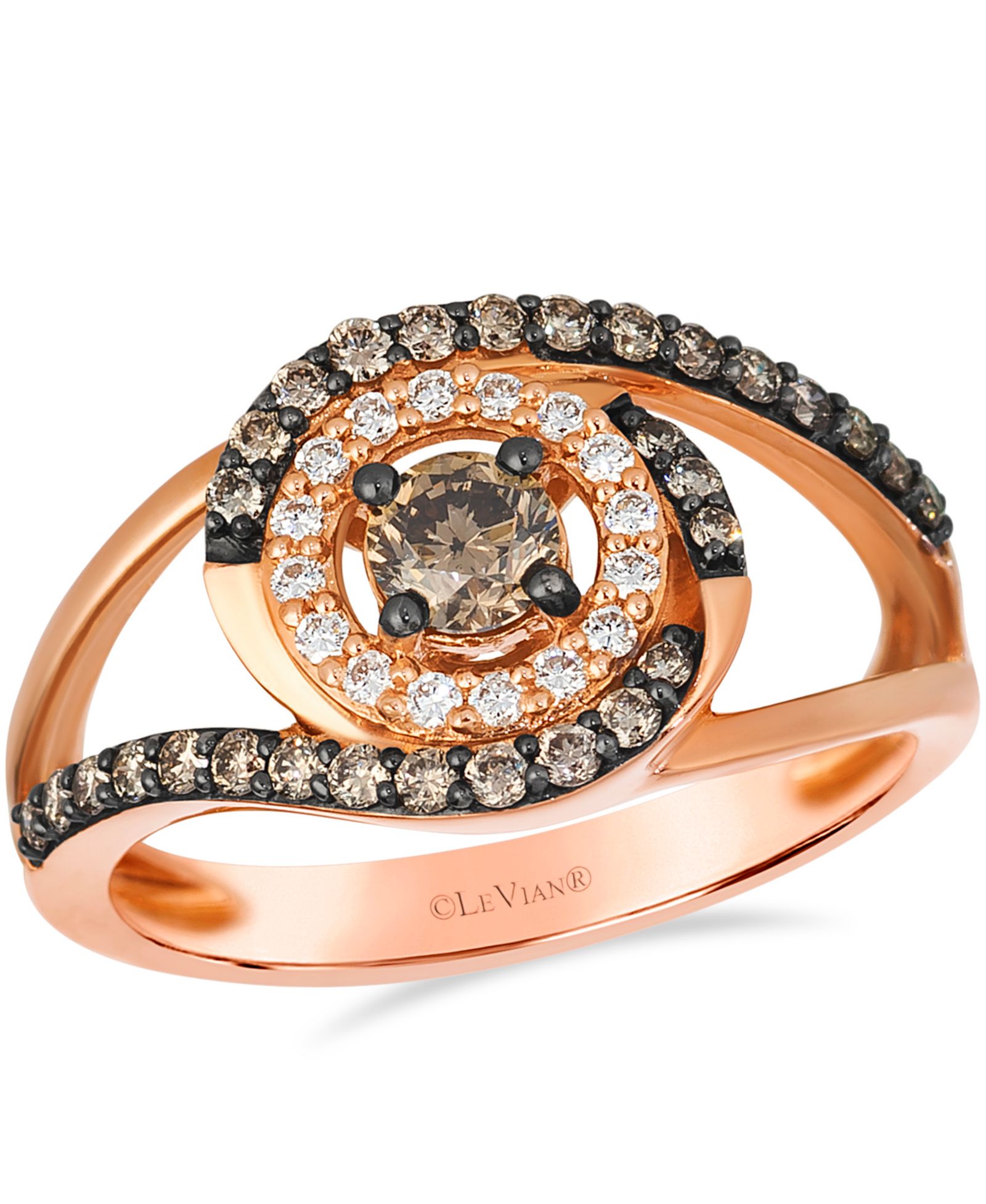 Le Vian Chocolate Diamond and Vanilla Diamond Ring (0.72 ct. t.w.) in 14K Strawberry Gold