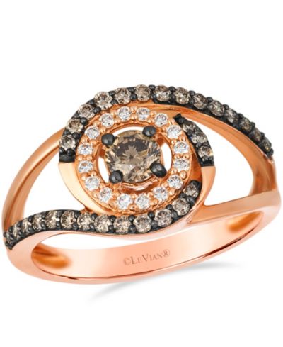 Кольцо Le Vian Chocolate Diamond и Vanilla Diamond (0.72 ct. t.w.) в 14K Strawberry Gold