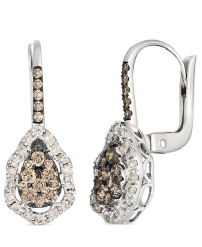 Le Vian Nude Diamond (0.26 ct. t.w.) and Chocolate Diamond ( 0.50 ct. t.w.) Earrings in 14K Vanilla Gold