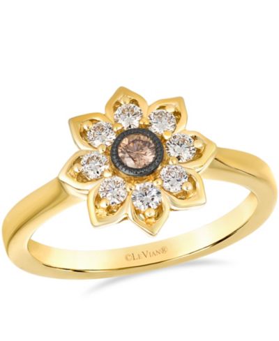 Le Vian Nude Diamond (0.33 ct. t.w.) and Chocolate Diamond ( 0.08 ct. t.w.) Ring in 14K Honey Gold