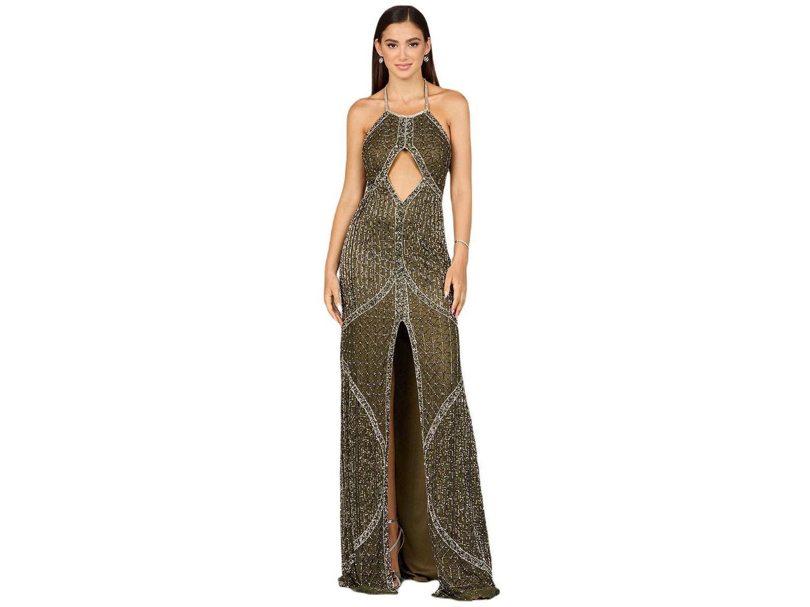 Платье Lara Women's Symmetrical Halter Neck Beaded Gown