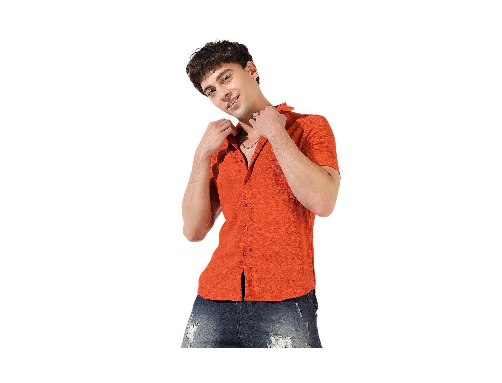 Campus Sutra Men's Solid Casual Shirt