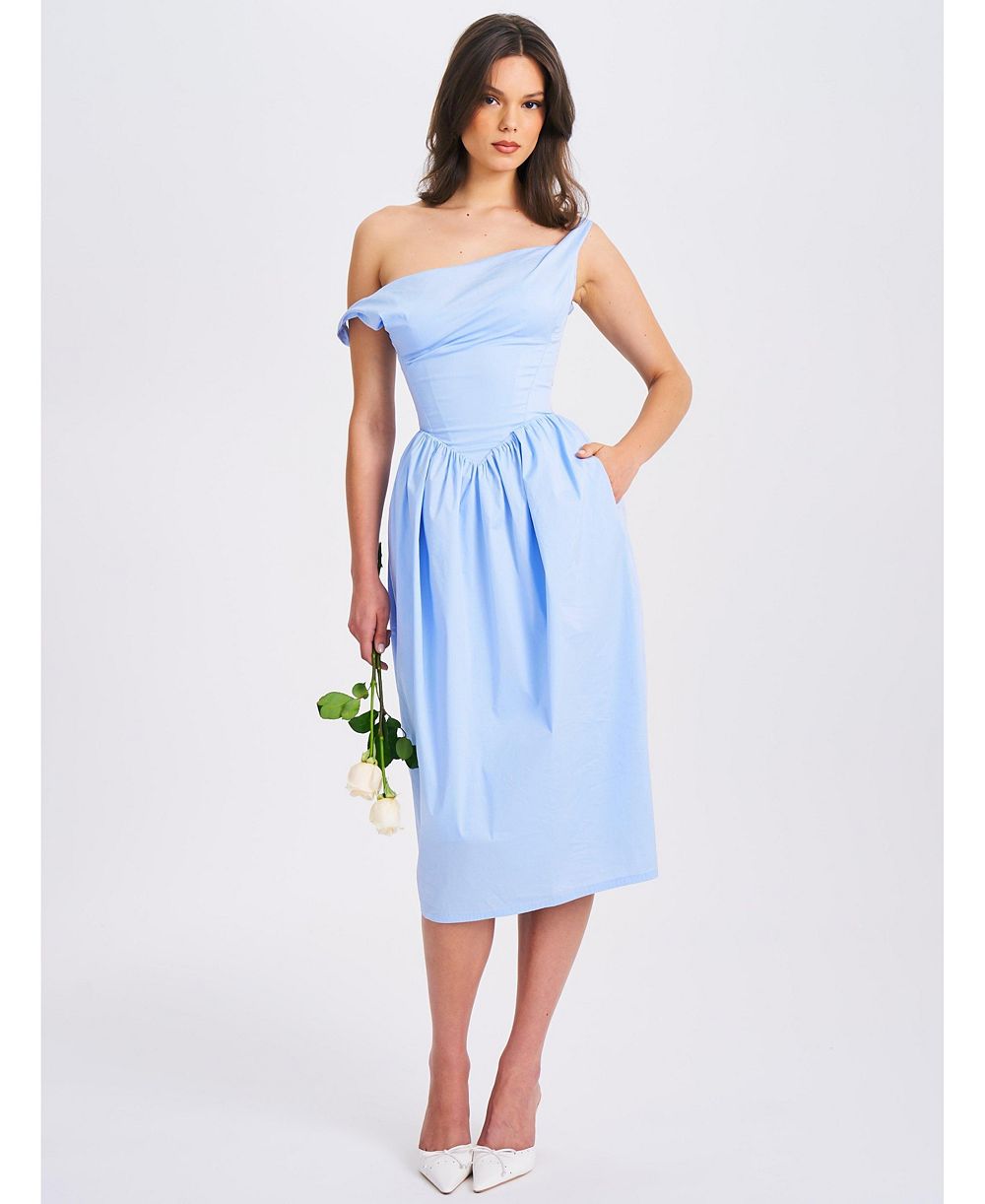 Женское миди-платье Miss Circle Reina Blue Drop Waist Corset