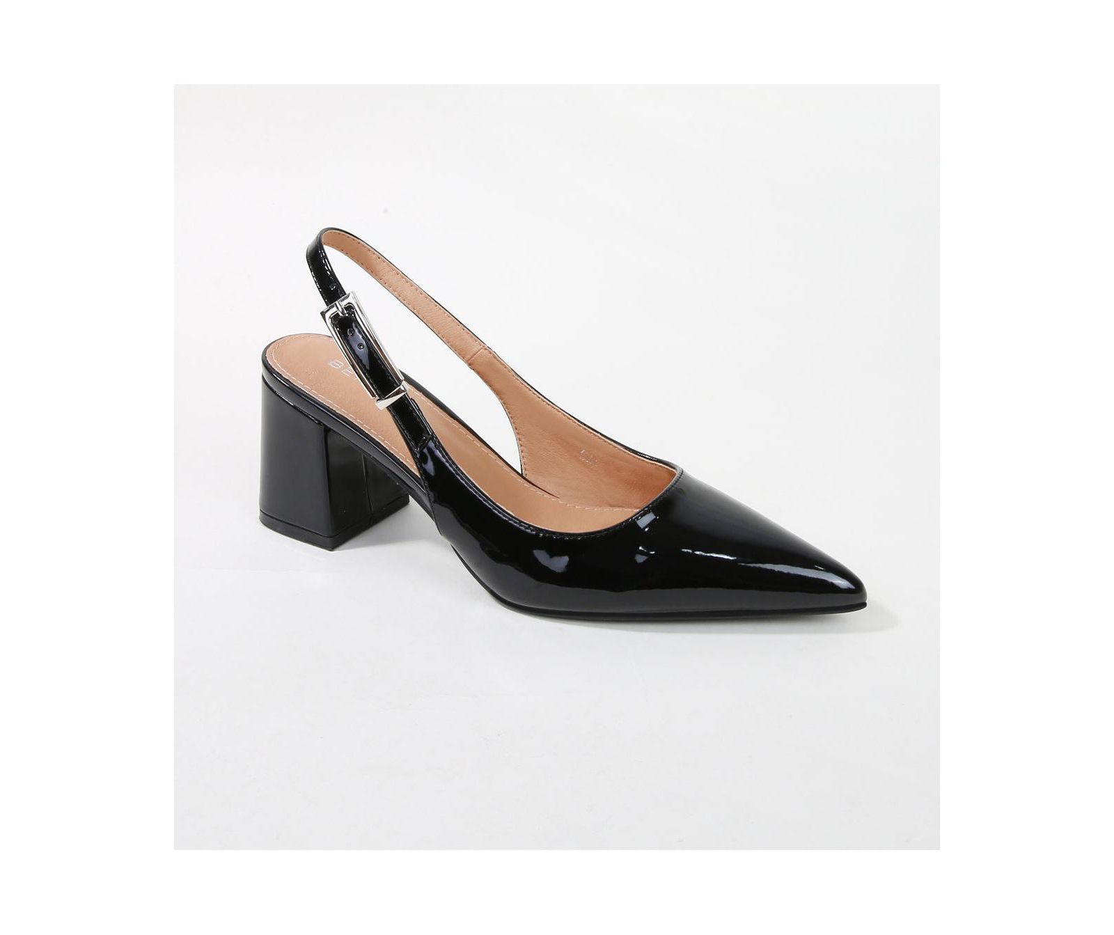 Berness Cai Patent Block Heel Slingback
