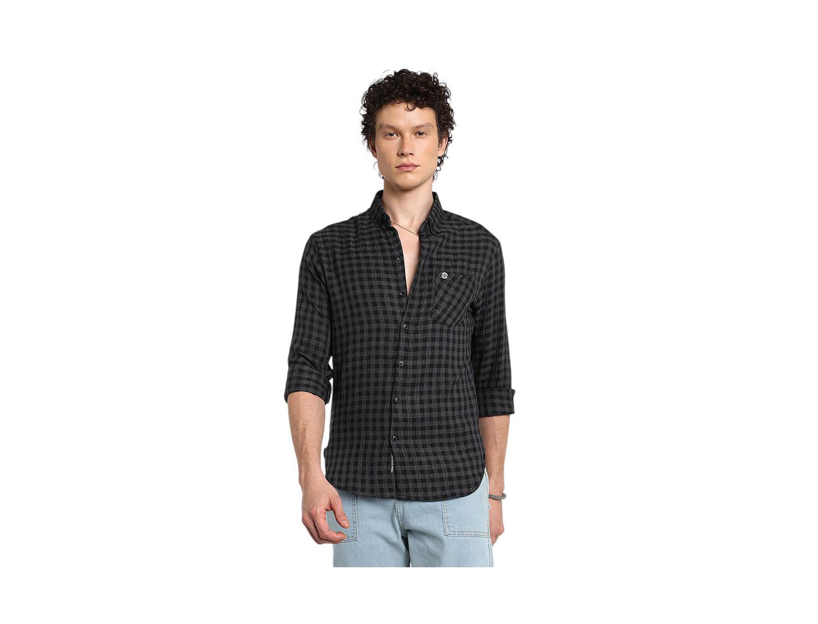 Campus Sutra Men's Gingham Shirt
