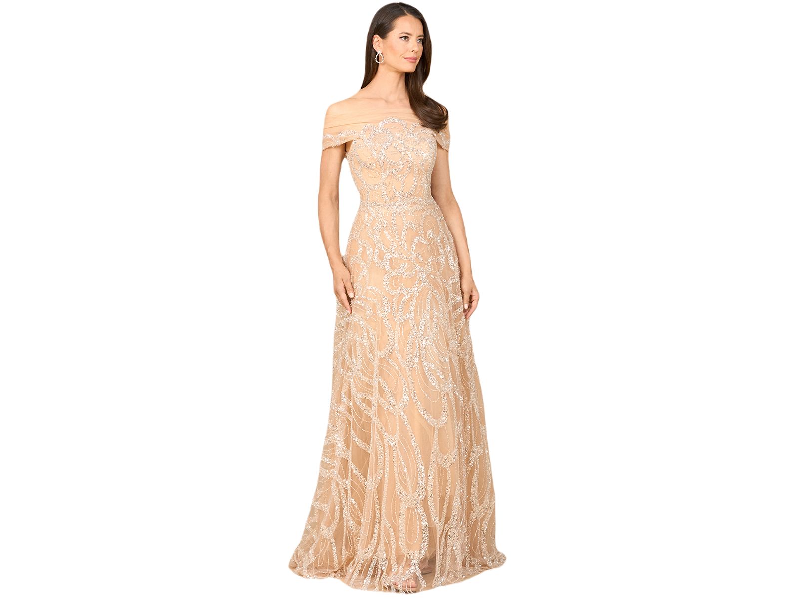 Lara Women's Off Shoulder A-line Gown