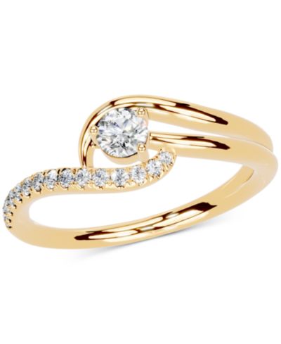 Помолвочное кольцо с бриллиантом (1/4 ct. t.w.) в желтом золоте 14k