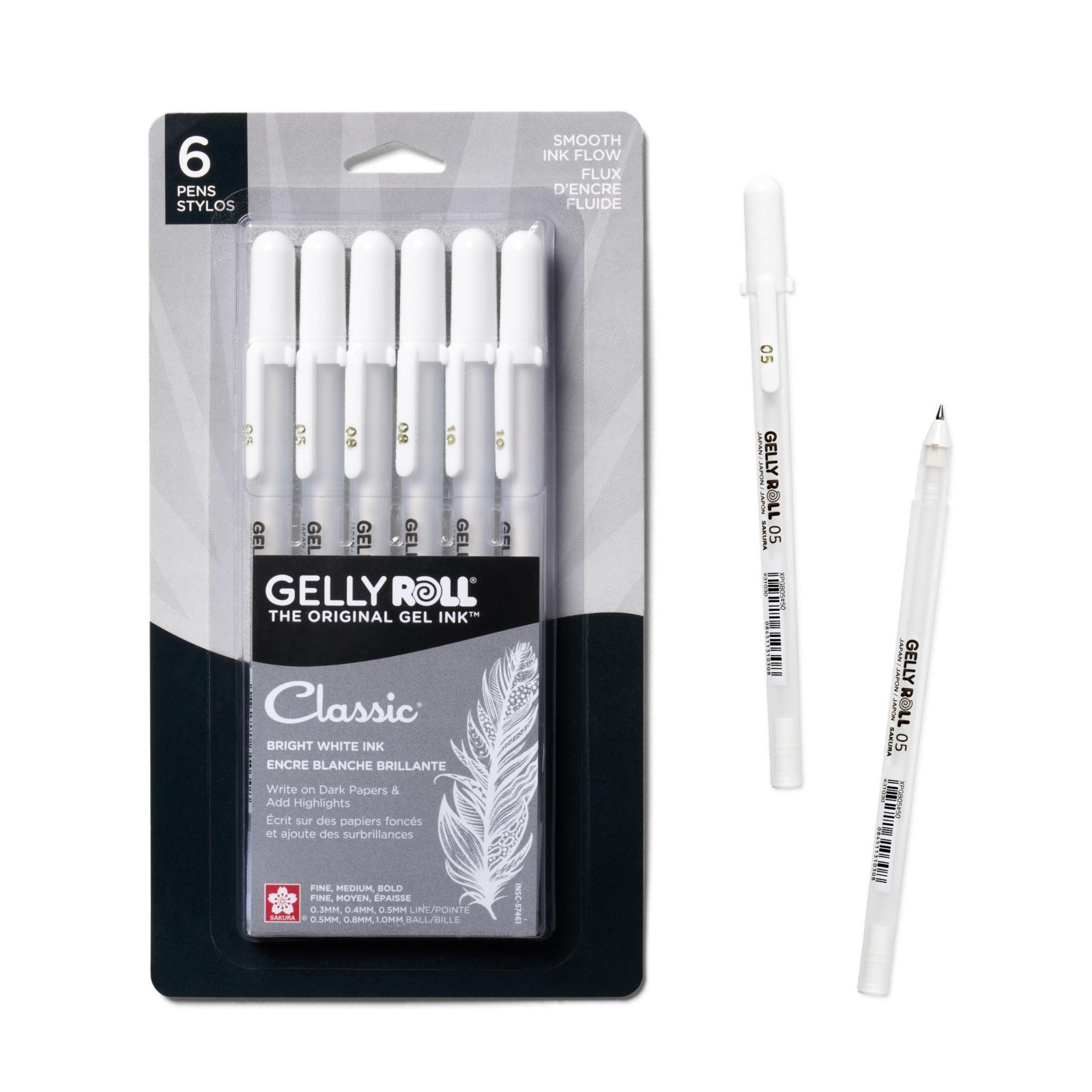 Sakura Classic Gelly Roll Белые ручки, 6 шт