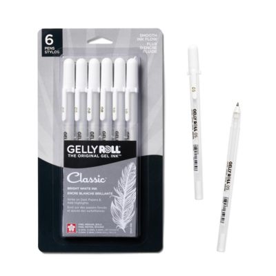 Sakura Classic Gelly Roll Белые ручки, 6 шт
