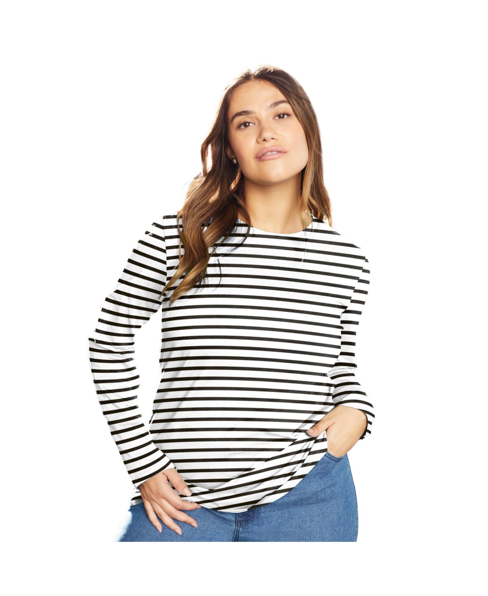Футболка June & Vie Women's June and Vie Long-Sleeve Crewneck One + Only