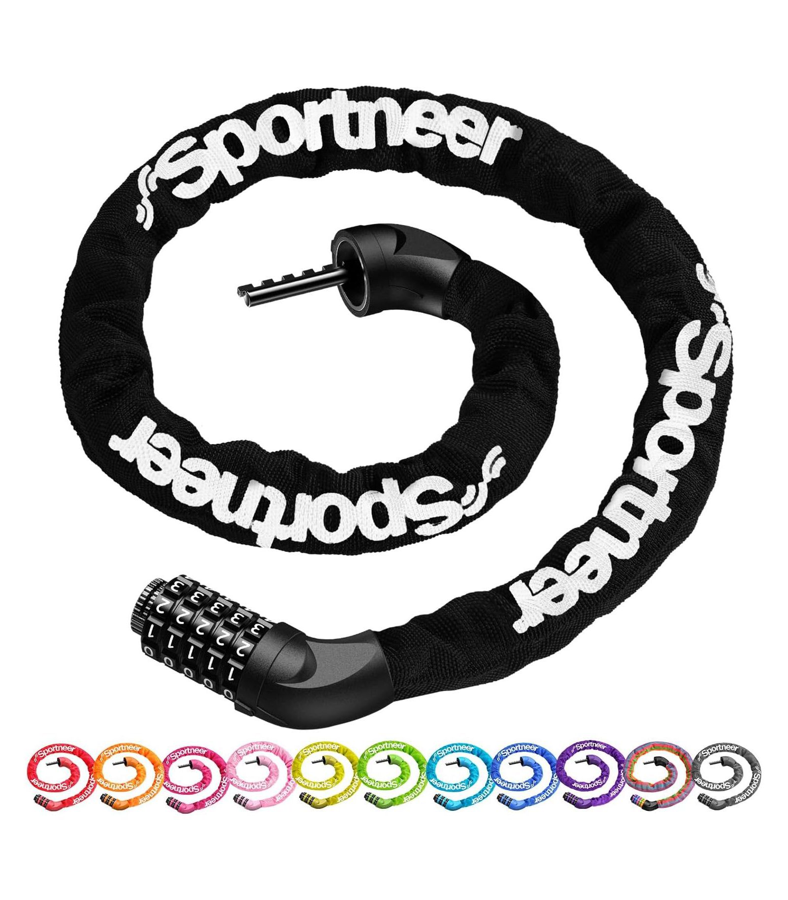 Bike Lock: 5 Digit Combination High Security Anti Theft Bike Chain Lock
