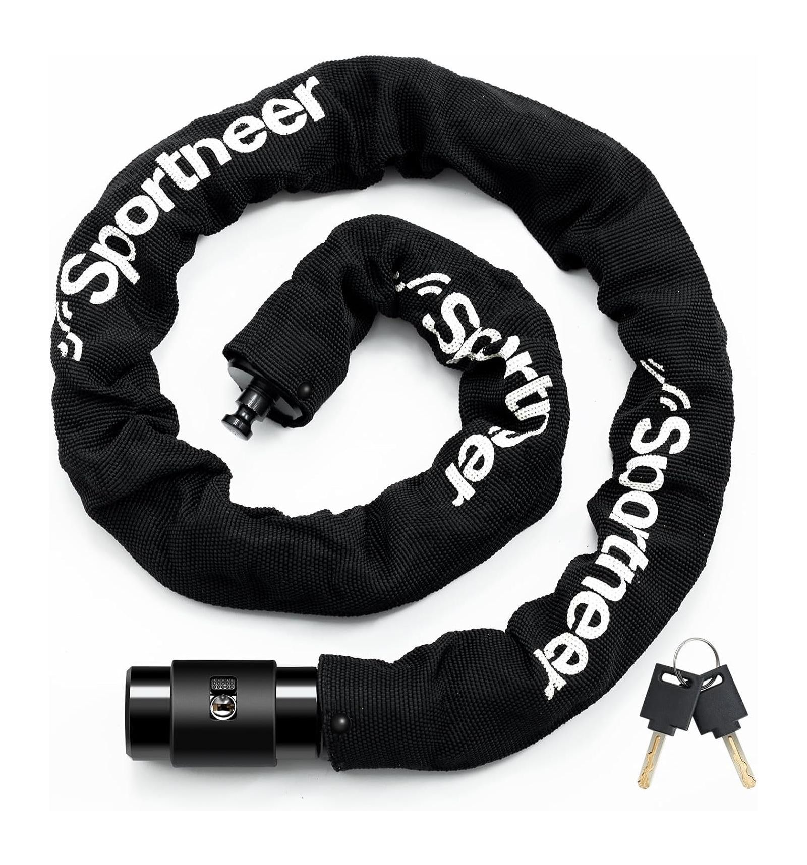 Велосипедный замок Sportneer 8mm High Security Anti Theft Bike Chain Lock с 2 ключами