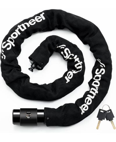 Велосипедный замок Sportneer 8mm High Security Anti Theft Bike Chain Lock с 2 ключами