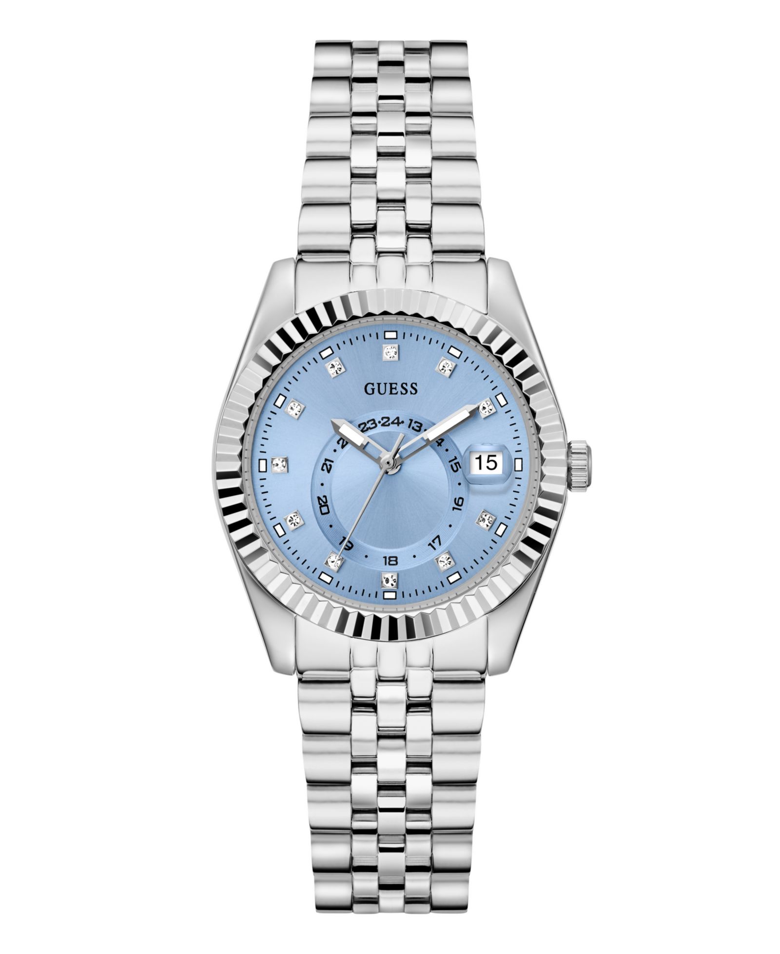 Женские часы GUESS Silver Tone Multi-function Date, 34mm