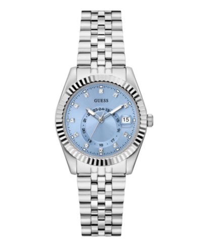 GUESS Women's Silver Tone Multi-function Date Watch, 34mm