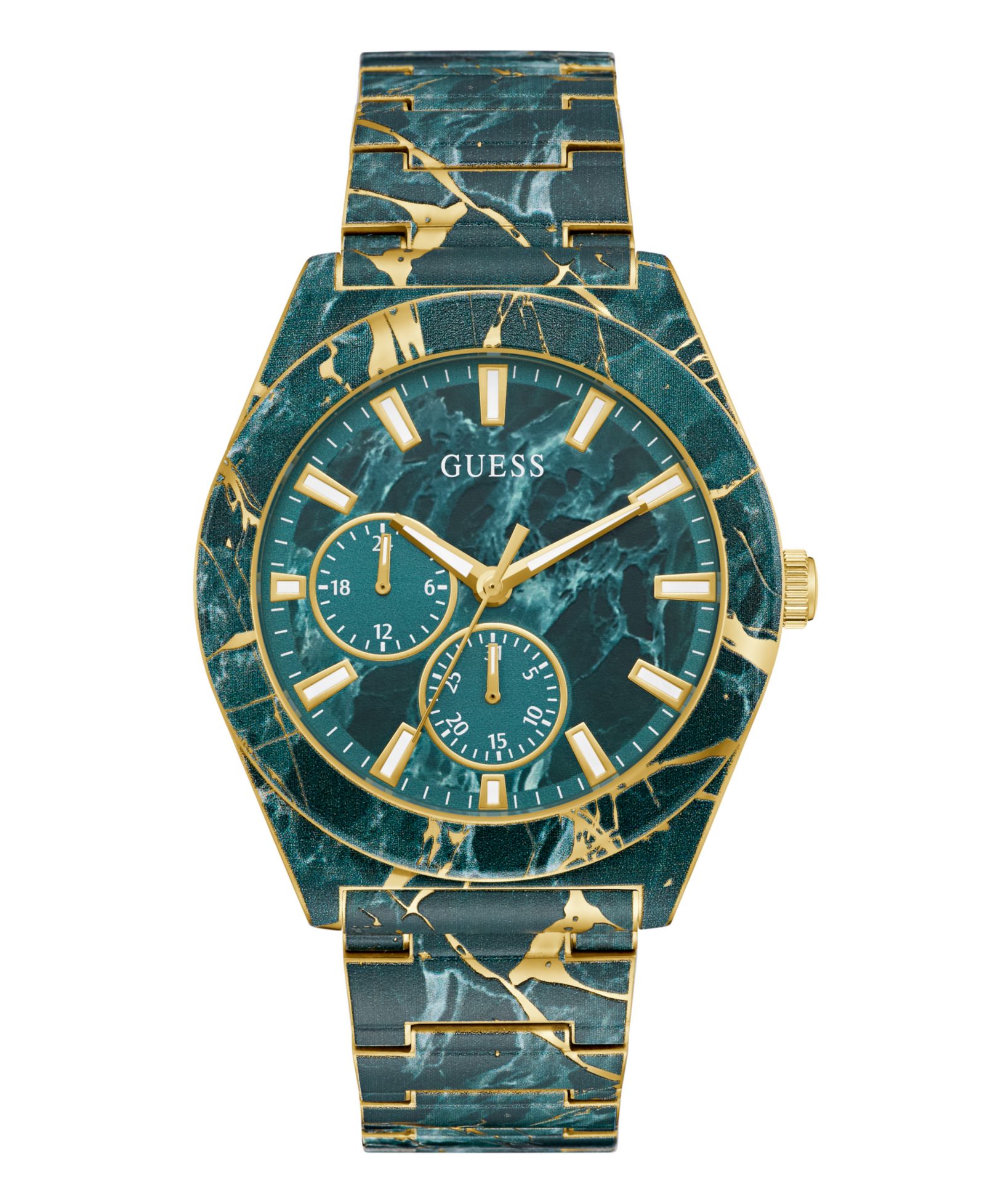 GUESS Men's Green Multi-function Watch, 44mm