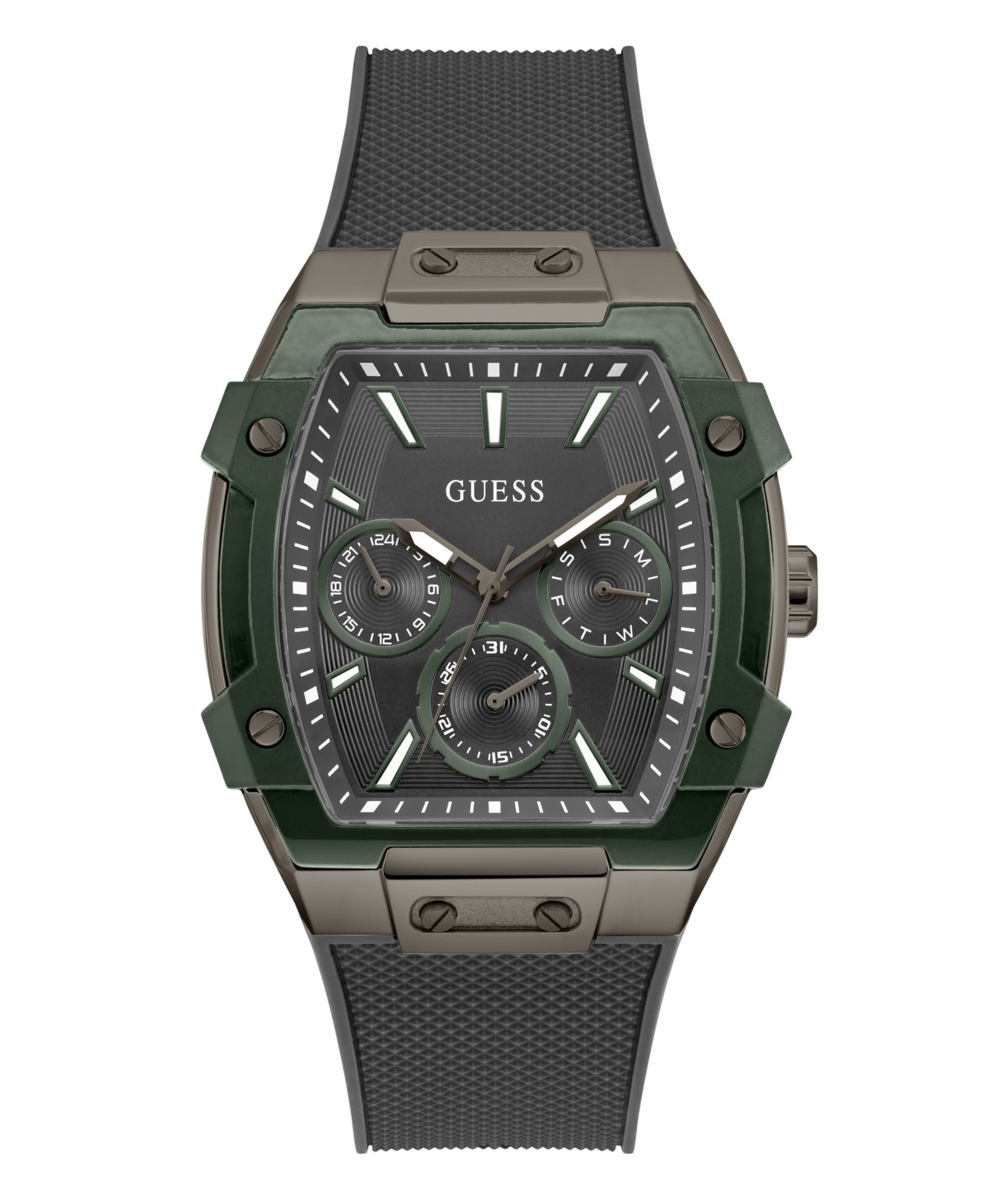 GUESS Men's Grey Gunmetal Multi-function Watch, 44mm