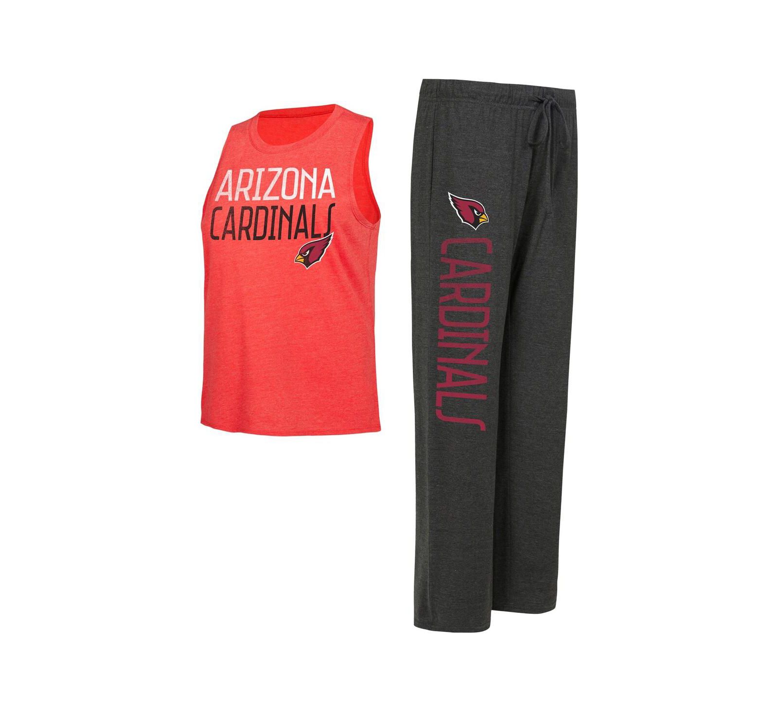Concepts Sport Women's 2-Piece Black/Cardinal Arizona Cardinals Muscle Tank Top and Pants Lounge Set