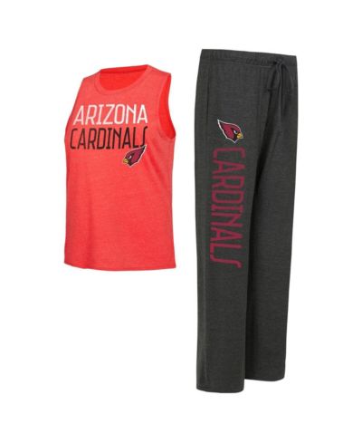 Concepts Sport Женский комплект из топа и брюк Arizona Cardinals Black/Cardinal Muscle Tank Top and Pants Lounge Set