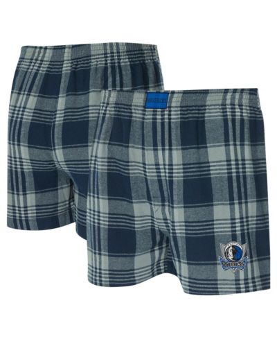 Concepts Sport Men's Navy Dallas Mavericks Region Flannel Boxer Shorts