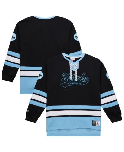 Mitchell & Ness Men's Black Utah Mammoth Heritage Lace-Up Pullover Sweatshirt