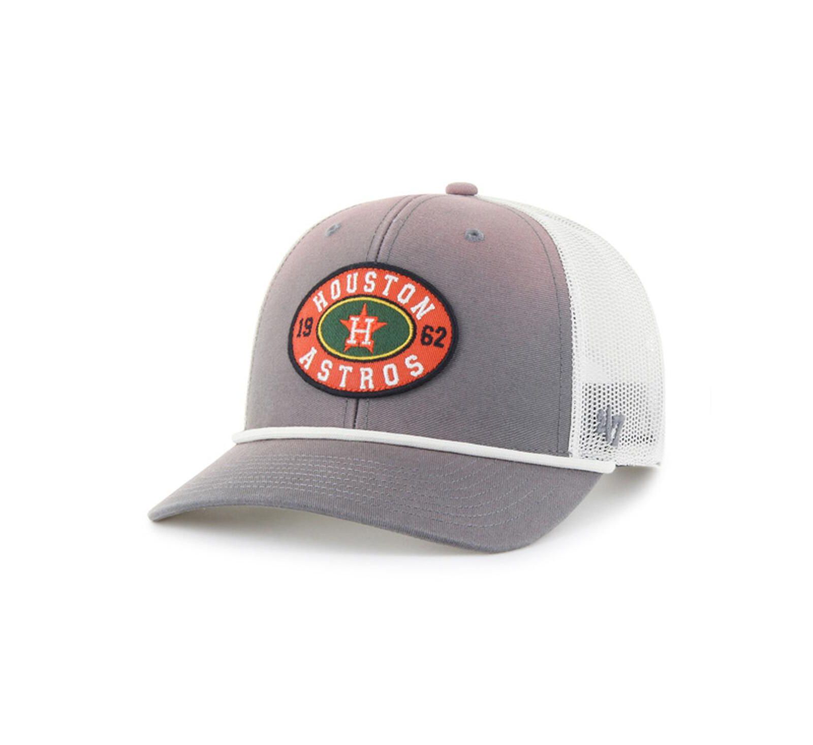 Мужская кепка '47 Brand Houston Astros Tide Sweep Rope Trucker регулируемая серая/белая