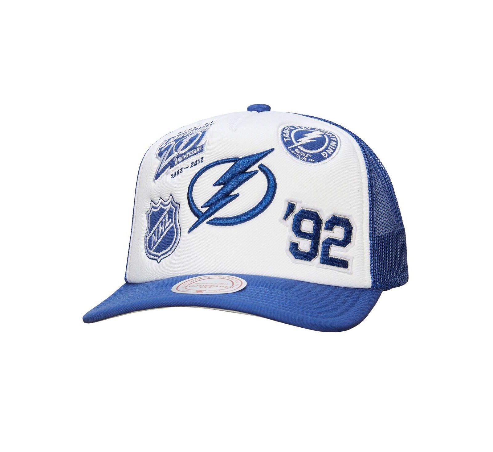 Mitchell & Ness Мужская белая и синяя кепка trucker Tampa Bay Lightning Gridlock с регулировкой