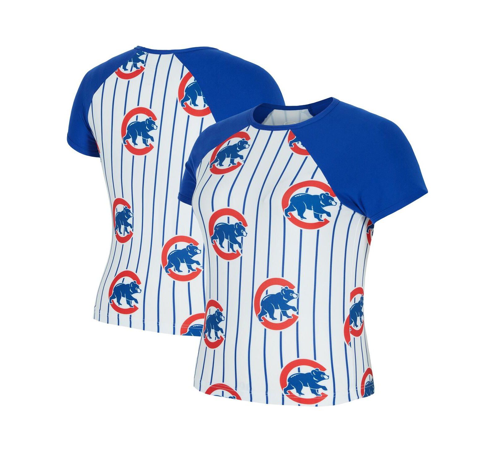 Concepts Sport Women's White Chicago Cubs Outbound Pinstripe Raglan Top