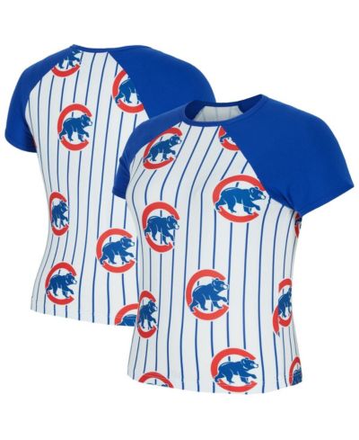 Concepts Sport Women's White Chicago Cubs Outbound Pinstripe Raglan Top