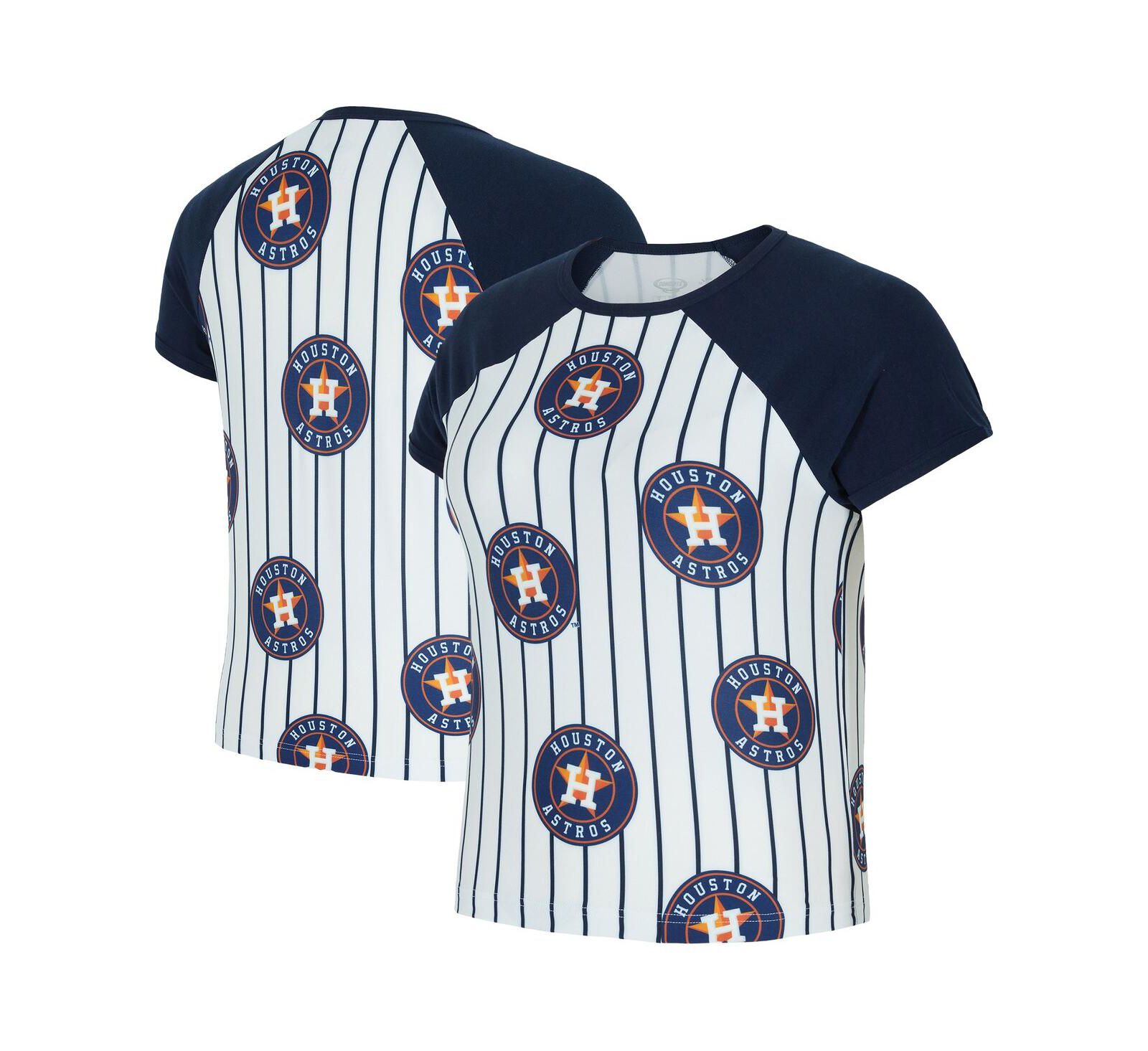 Concepts Sport Women's White Houston Astros Outbound Pinstripe Raglan Top