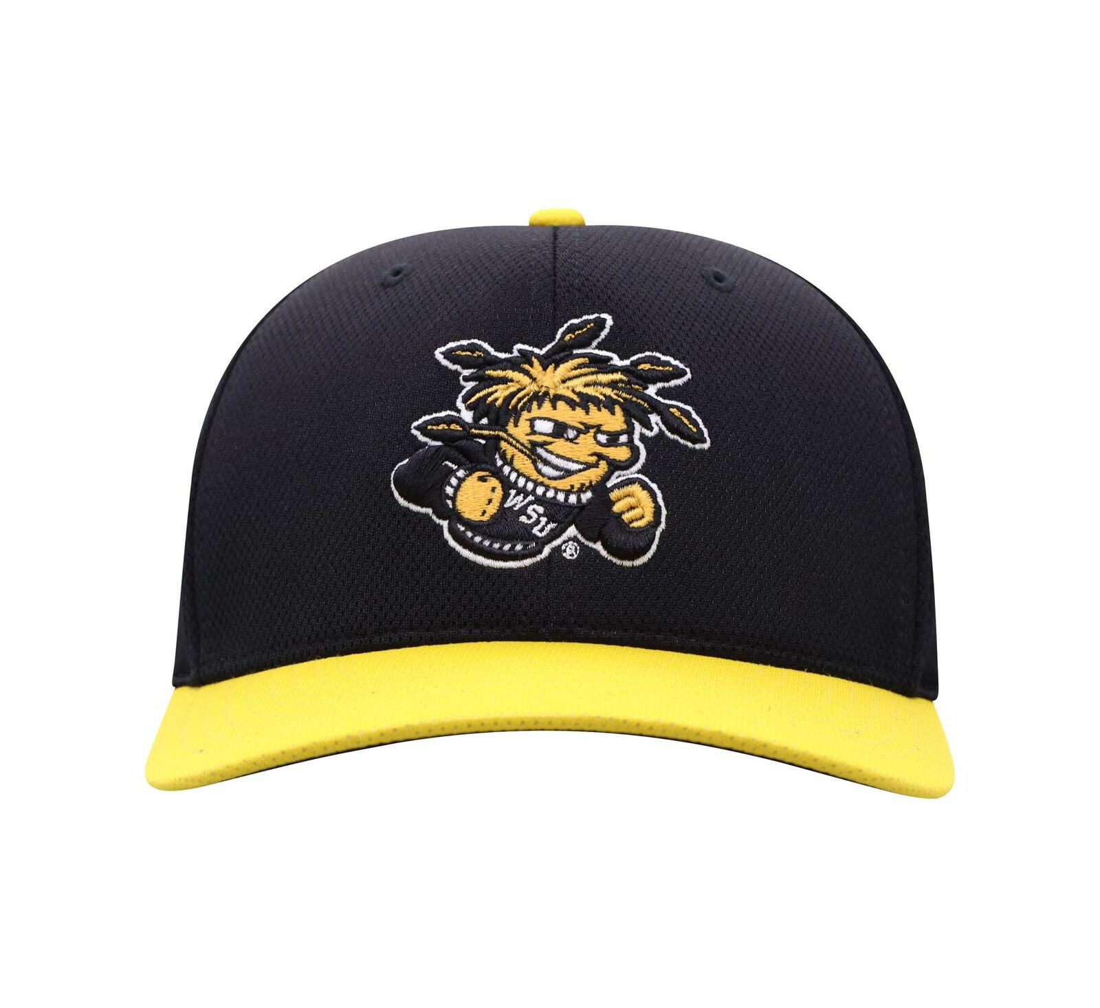 Мужская кепка Top of the World Black/Yellow Wichita State Shockers Reflex Two-Tone Flex